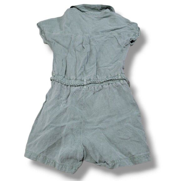 Nicole Miller New York Romper Size XS Casual Linen Lyocell Blend Braided Belt - Picture 3 of 5
